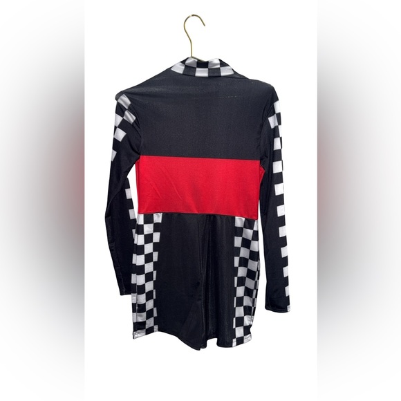 Woman’s Racing-Themed Black & Red Costume Jumpsuit Size Small P2P 18” - Picture 2 of 2